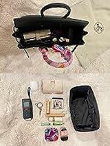 DGAZ Bag Organizer Satin thick,Silk,Luxury Handbag Tote in Bag Shapers,  Women- Fits Birkin25/30/35/40 Bags (Konjac Purple, BK30)