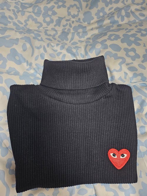 (국내배송, 당일출고) 꼼데가르송 골지터틀넥 블랙(공유,신민아착용)-재입고!