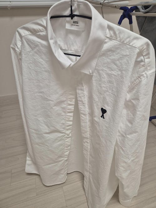 (국내배송, 당일출고) 아미 드 꾀흐 블랙 로고 자수 옥스포드 셔츠 ~2Color~