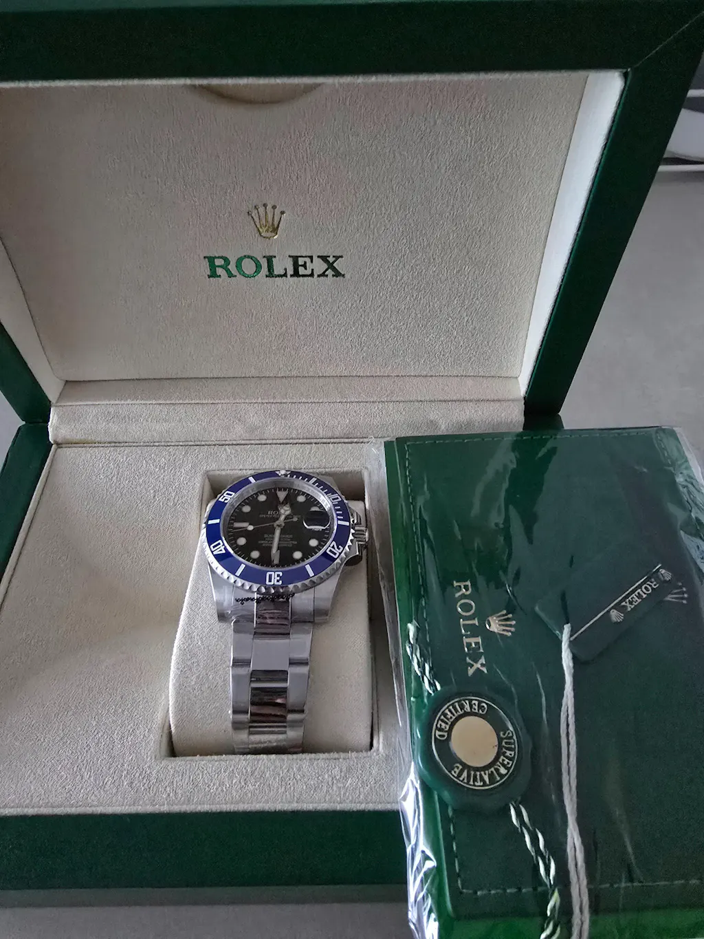 로렉스 서브마리너 데이트 화이트 골드 청판 41mm
