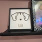 Custom Framed Dog Ear Drawing Pet Memorial Decor for Home