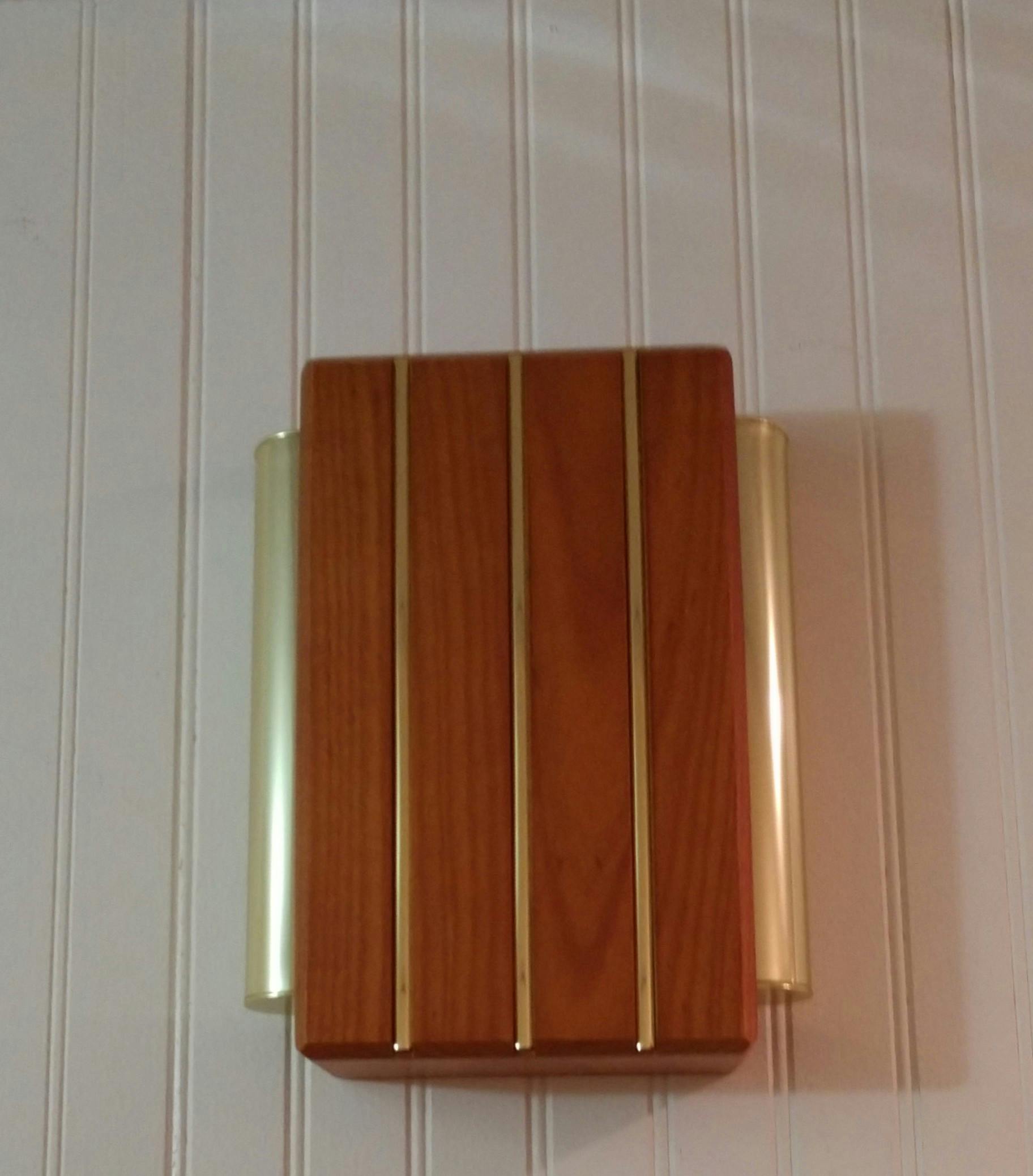 DH506 Wired Door Chime w/ Brass Tubes on Side w/ Oak Finish