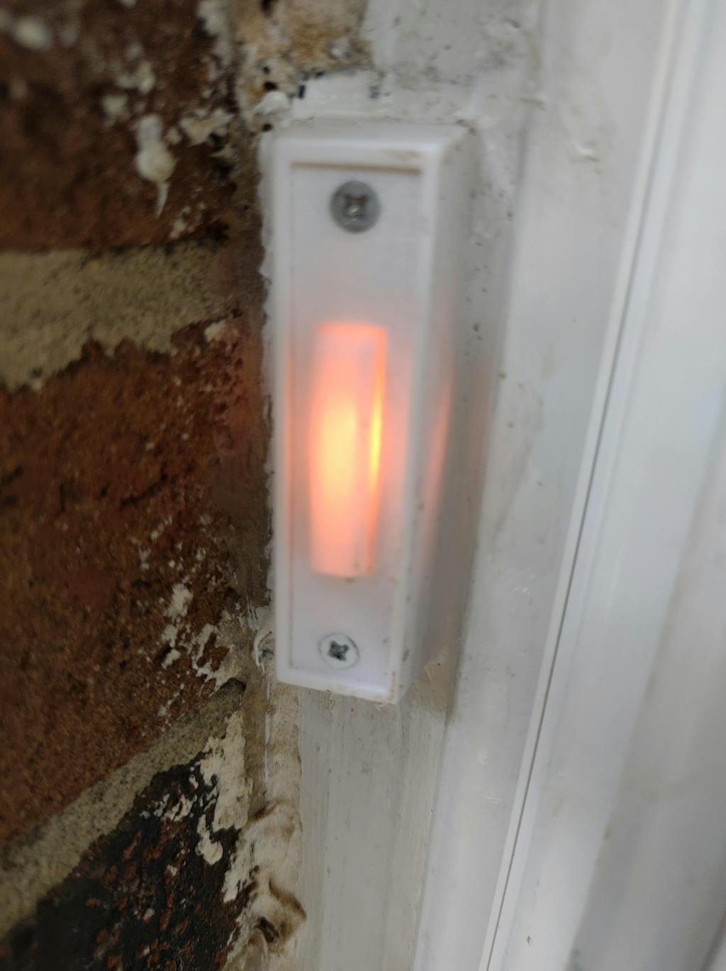 DH1408L Simple White Plastic Doorbell Button Lighted