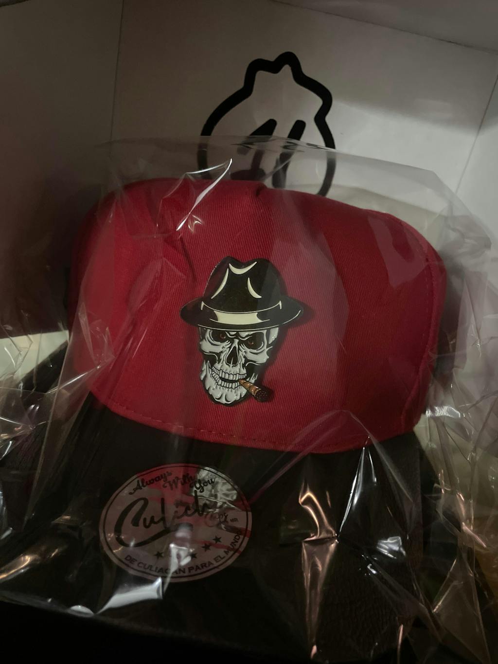 GORRA CULICHI CAPS BLACK RED SKULL