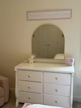“Thank Heaven for Little Girls” Felt Nursery Banner – Pink & White