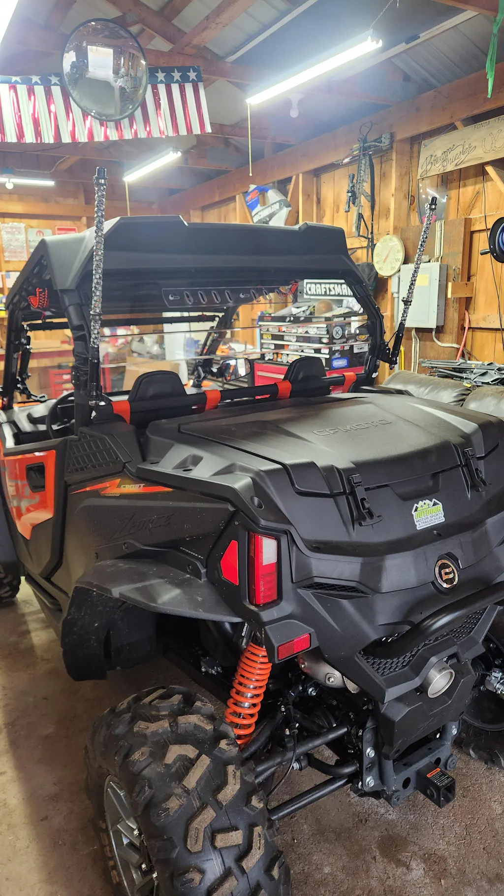 CFMoto ZForce 950 - 1 Piece Lexan Back Panel w/Tint, Clamp and Vent Options