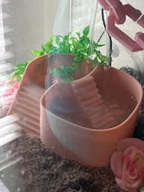 Unique Hermit Crab Swimming Pool. Soaking Bathtub For Hermit Crab. Dual-Zone Pool For Fresh & Salt Water with Built-in Climbing Ramp.