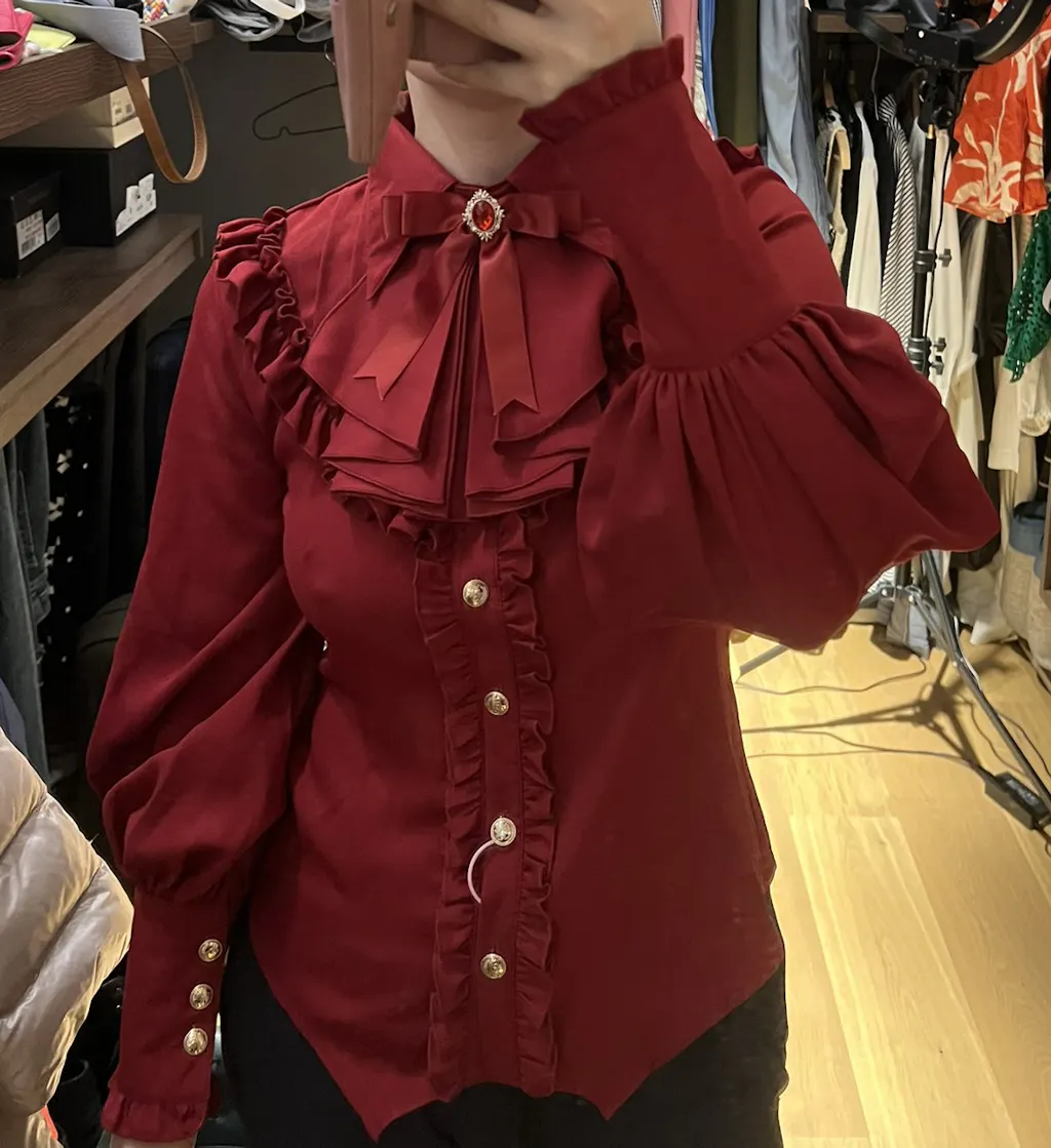Time Memory~ Elegant Lolita Slim Fit Mutton Sleeve Blouse – 42Lolita