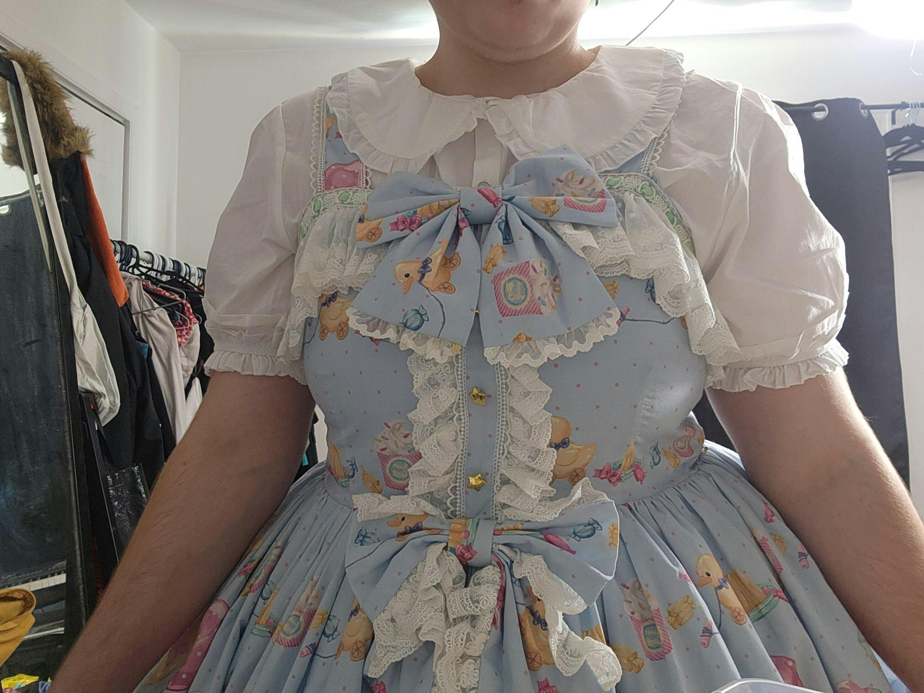 Plus Size Cotton Lolita White Blouse, Short Sleeve Plus Size Cotton Lolita White Blouse, Short Sleeve