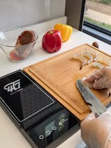 4T7 Smart Cutting Board, Smart Meal Prep System Set, American Walnut Wood  Chopping Boards, Weigh Timer, App Calorie Counter, Juice Grooves, Health
