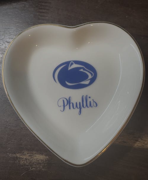 Customizable Custom Heart Trinket Ring Dish: Personalized College Logo, Name