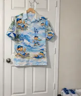 LAD Baseball Mascot Beach Viber Button-Up Unisex Hawaiian Shirt For Men & Women