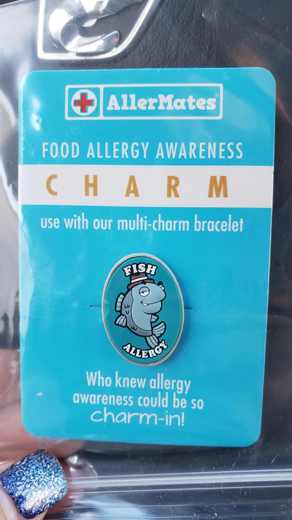 AllerMates Fun Fish Allergy Charm for Kids Health and Safety