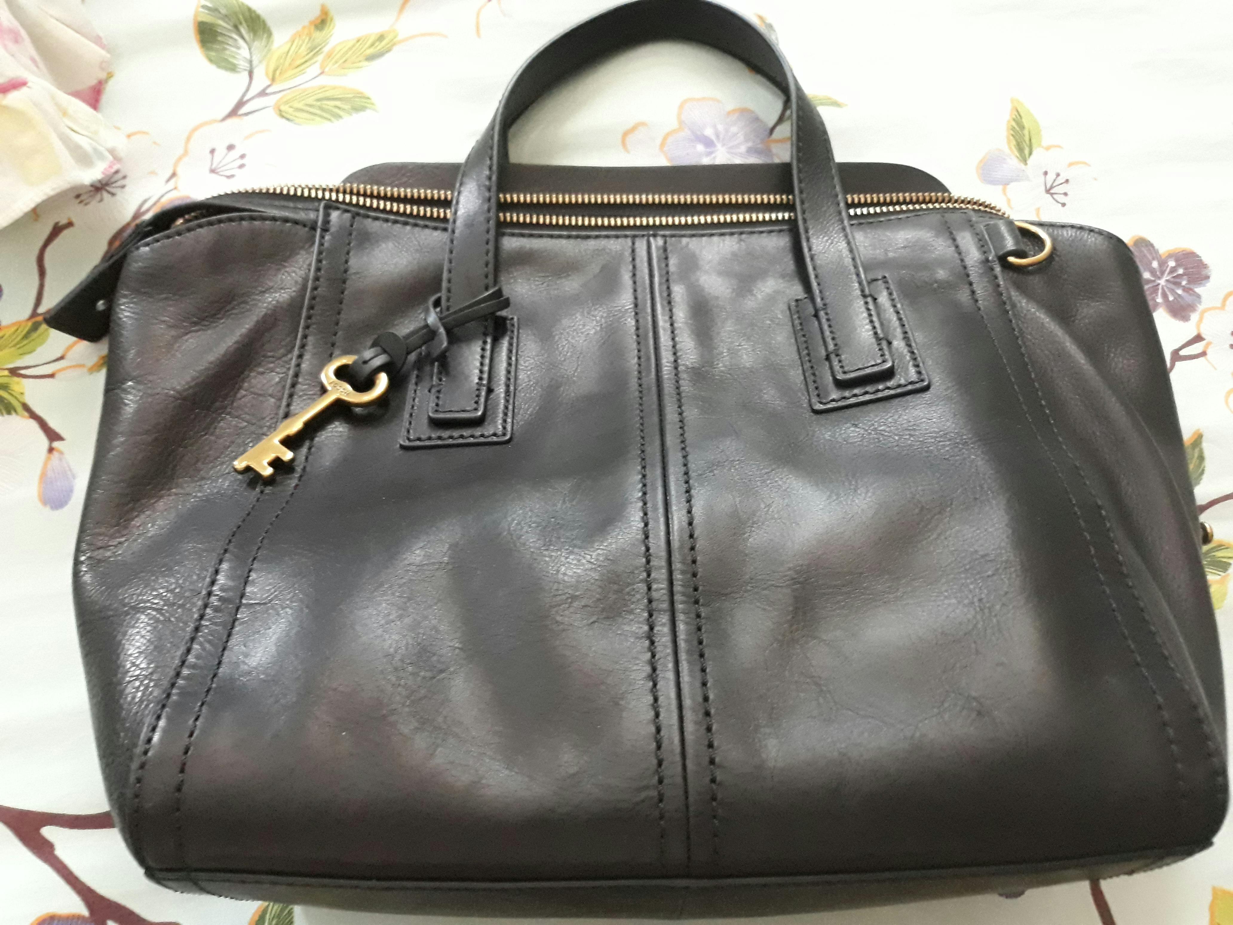 Fossil ZB6847001 Emma Satchel Black Balilene