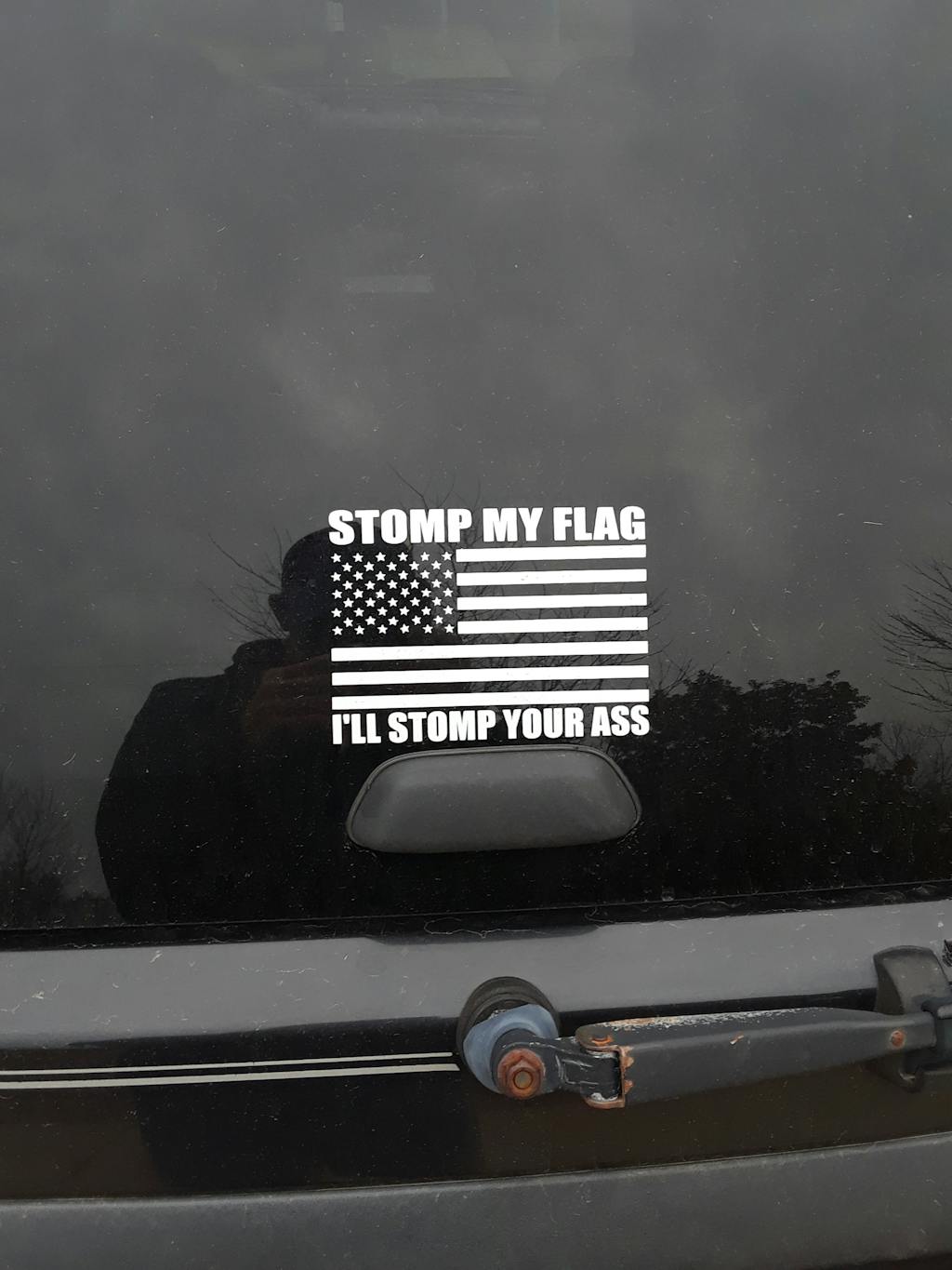 Stomp My Flag I’ll Stomp Your Ass Window Decal Sticker | Custom Made In ...