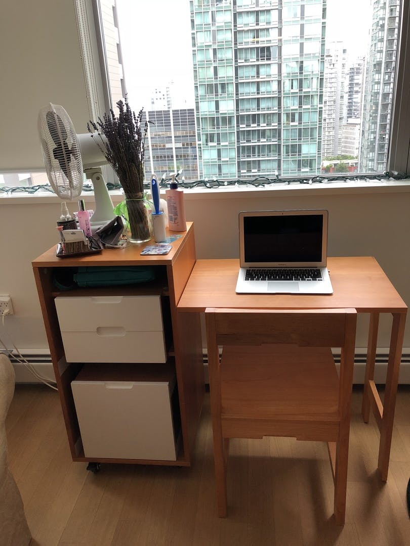 desktop table with chair