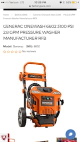 Per Generac 2000-3100 PSI OneWASH Idropulitrice Residenziale - Foto 3