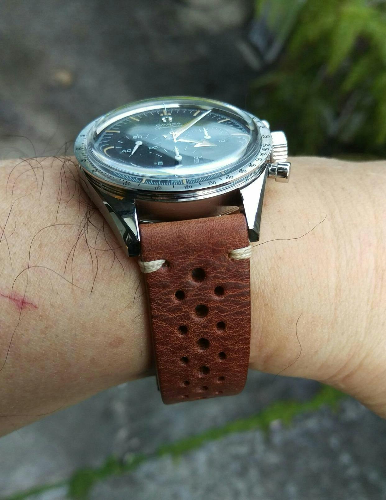 Fluco Hunter Racing Tobacco Leather Watch Strap—Holben's Fine Watch Bands