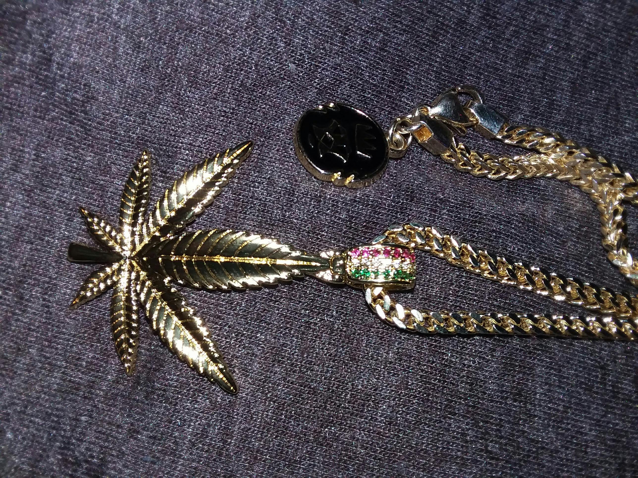 Rasta Weed Leaf Necklace | Hip Hop Jewelry | King Ice