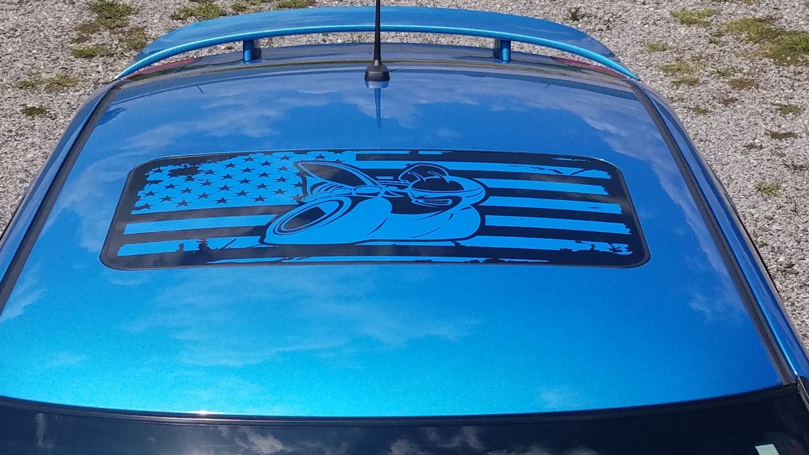 American Flag Sunroof Decal 18.25" x 33.25"