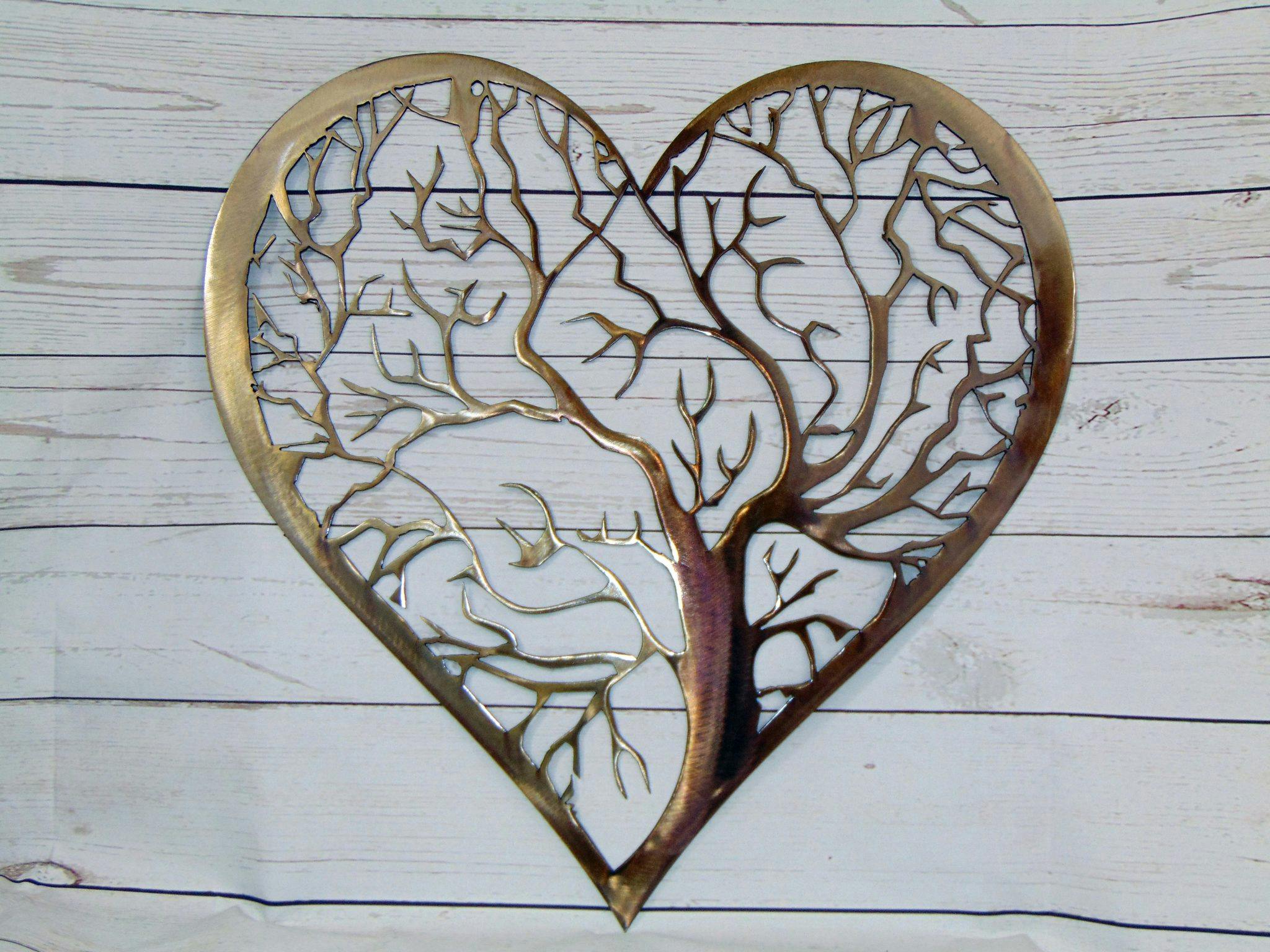 Heart Tree Of Life Metal Wall Art Michigan Artwork Heart Tree Of Life Metal Wall Art