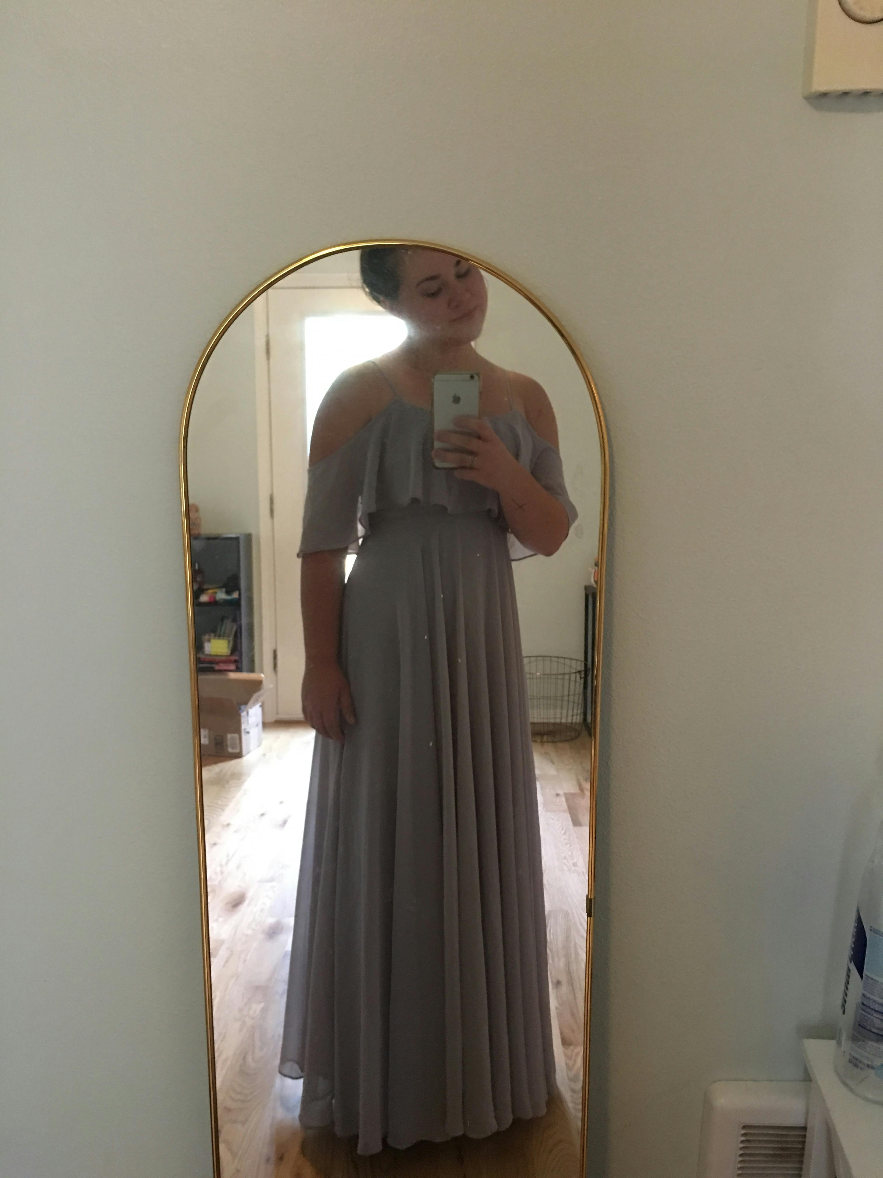 adele blush ruffle maxi dress