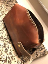 Leather Lay Flat Toiletry Bag – Rustico