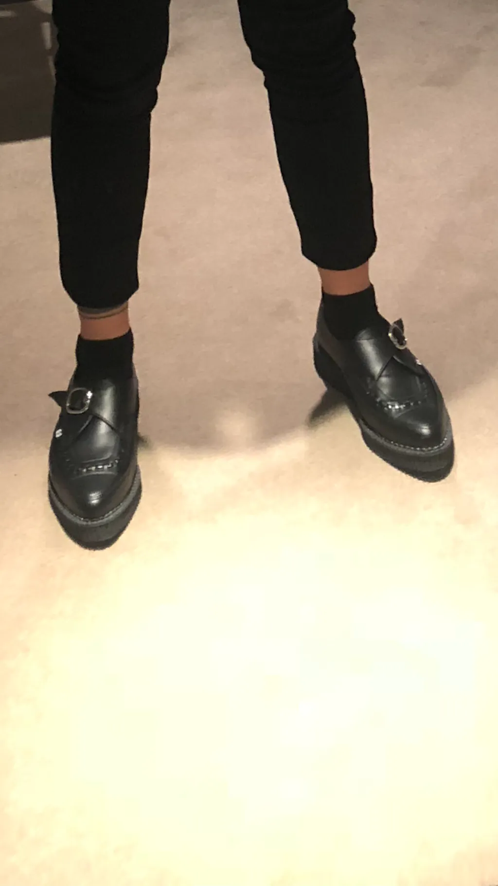 Black Patent Vegan Viva Low Creeper Shoes