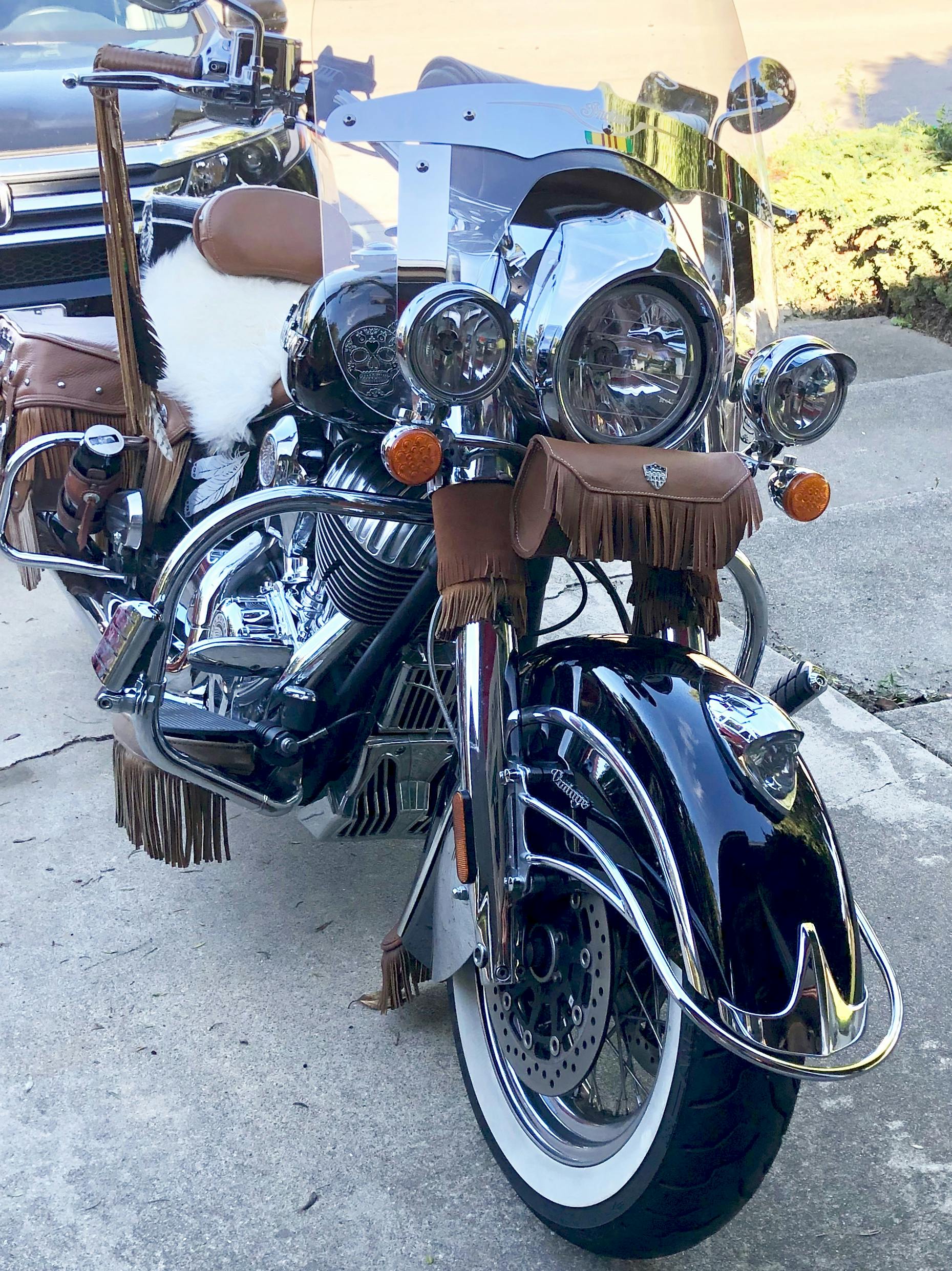 Black Heavy Leather Motorcycle Tool Bag Classic