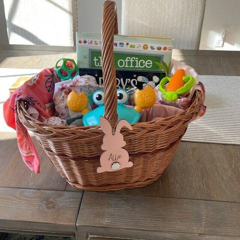 Bunny Face Egg Tag - Personalized Custom  Basket Tag - Easter Gift For Family Members, Grandma, Mom