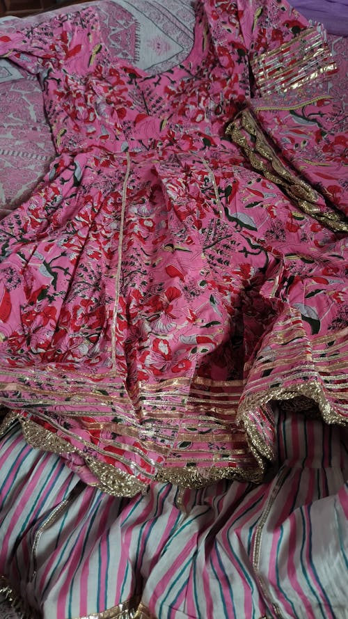 Tickled Pink Handblock Sharara Set