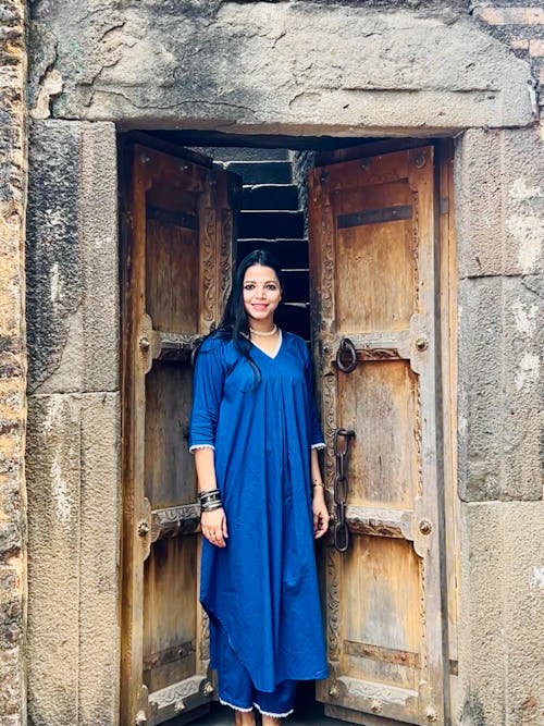 Ceru Blue Solid Cotton Coord Set