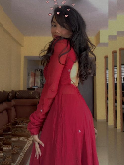 Maroon Blush Embroidered Georgette Suit Set