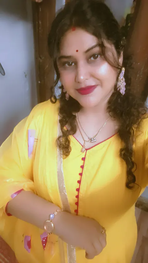 Yellow Organza Handpainted Suit Set