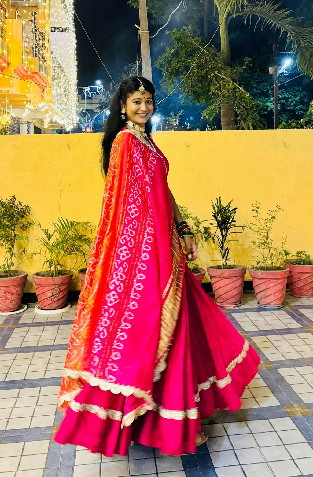 Bhagya Pink Solid Satin Lehenga Set