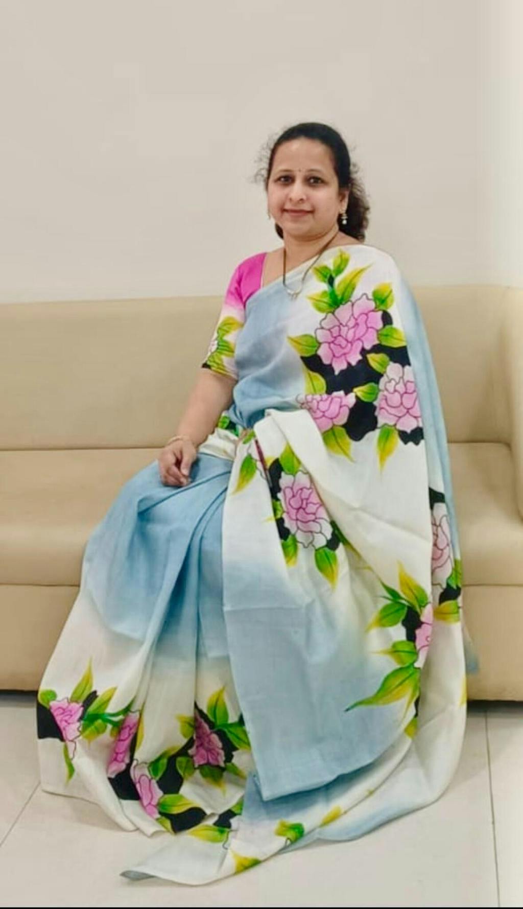 GARGI : HAND-PAINTED SILK SAREE