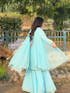Sky Blue Mirror Glow Sharara Set