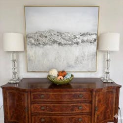 “Textured Gray Horizon” - Gray & White Minimalist Abstract Painting On Canvas DLZ260