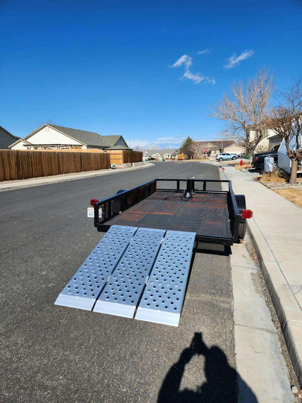 Black Widow Big Boy EZ Rizer Aluminum Folding Motorcycle Trailer Ramp 4' W with 3,000 lbs Capacity