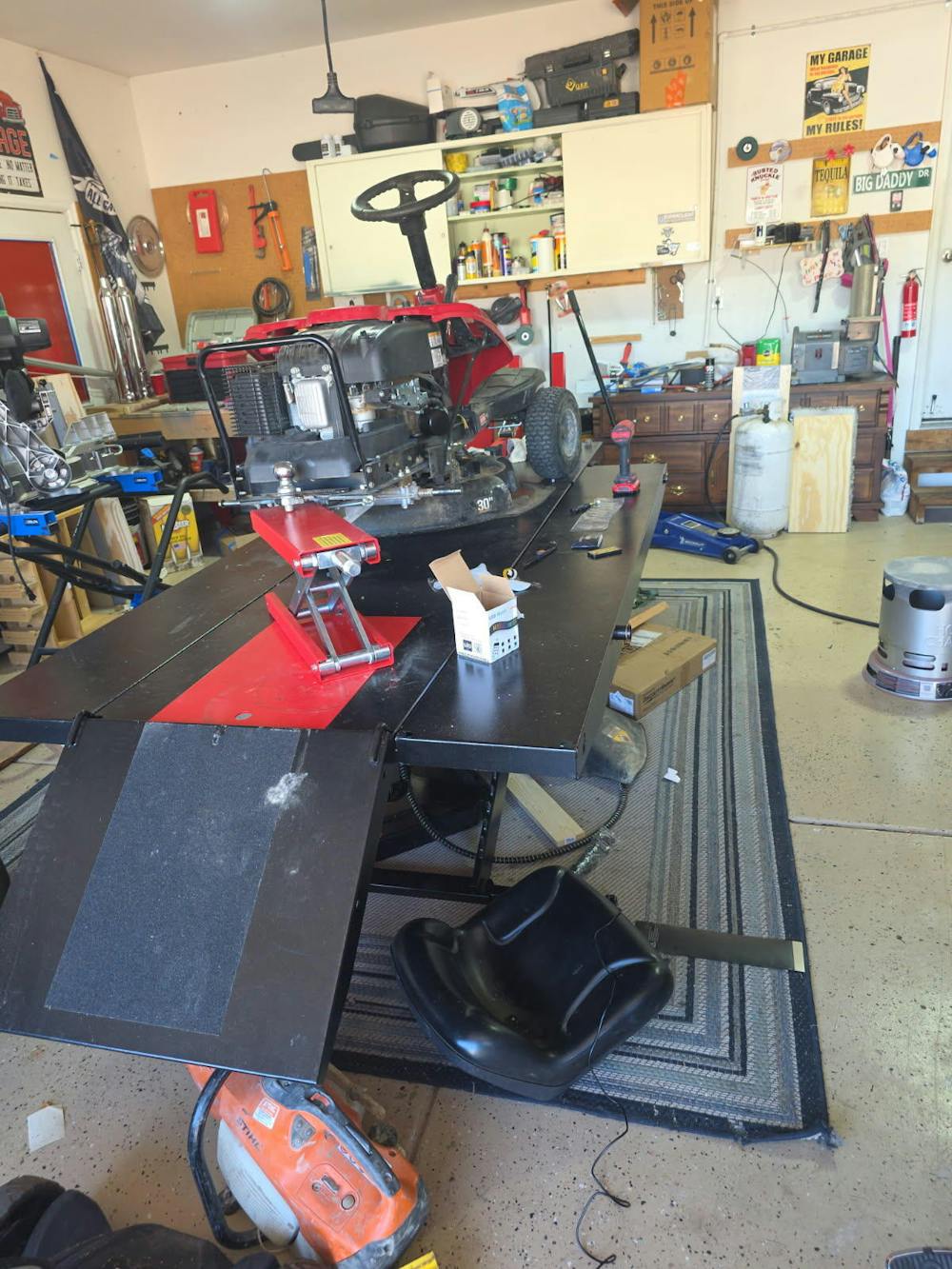 Black Widow ProLift Heavy-Duty Pneumatic Motorcycle Lift Table - 1,500 lb. Capacity