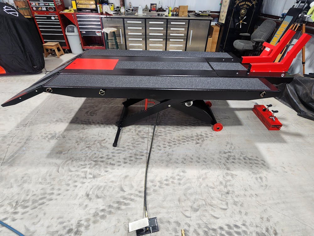 Black Widow ProLift Extra-Wide Pneumatic Motorcycle Lift Table - 1,500 lb. Capacity