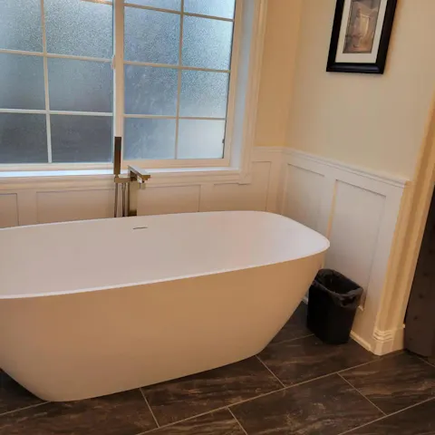 Lissome 51" Freestanding Stone Resin Deep Soaking Bathtub with Overflow & Pop-Up Drain