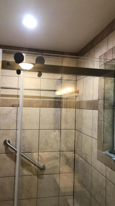 Trivon-Plus Serie 48" x 76" Frameless Sliding Shower Door for Bathroom - 3/8" Tempered Glass, Bypass Design