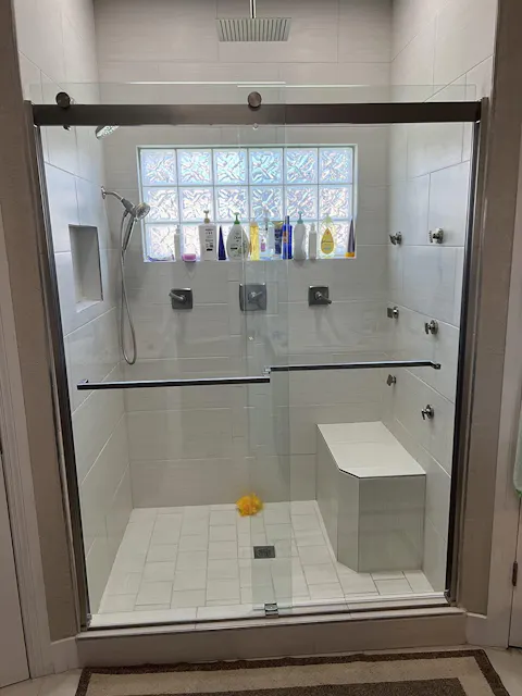 Vantelle-X Series 56-60" x 74" Frameless Double Sliding Glass Shower Doors - More Open, Leak-Free