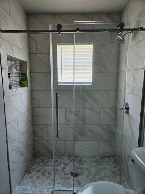 60" X 74" Frameless Sliding Shower Door – Adjustable, Durable 304 Stainless, Easy-Clean