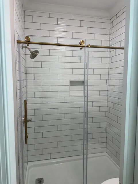 Orris-S Series 60" x 74" Gold Frameless Sliding Shower Door – Adjustable, Durable 304 Stainless, Easy-Clean