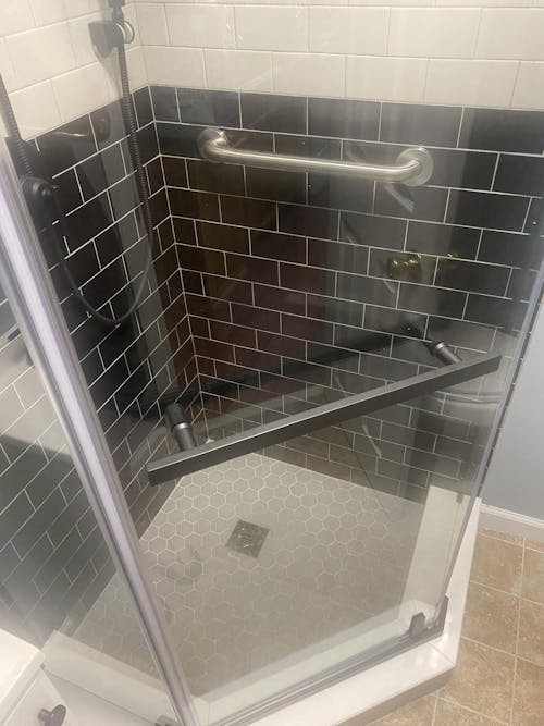 Corner Shower Enclosure 35.56" D x 35.56" W x 72" H Frameless Neo-Angle Shower Enclosure, 1/4" (6mm) Clear SGCC Tempered Glass