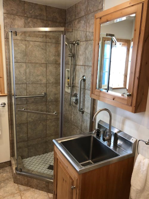 Corner Shower Enclosure 35.56" D x 35.56" W x 72" H Frameless Neo-Angle Shower Enclosure, 1/4" (6mm) Clear SGCC Tempered Glass