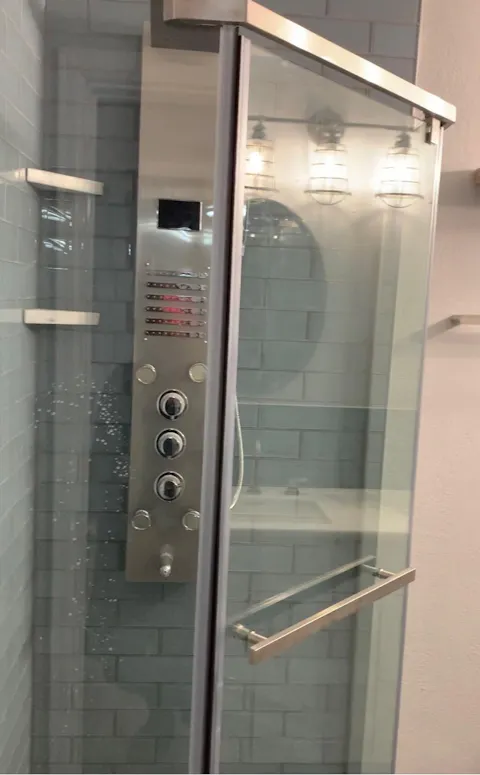 Velora Series 36"W x 72"H Semi-Frameless Corner Shower Enclosure, 1/4" Tempered Glass - Matte Black