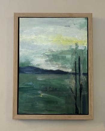 Thin Edge Oak Floating Frame & Stretch Canvas